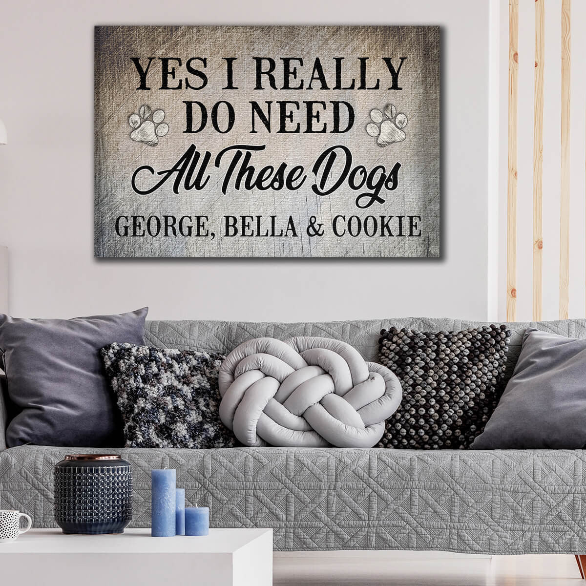 Personalized All These Dogs Canvas Wall Art – Pet Lover Gift