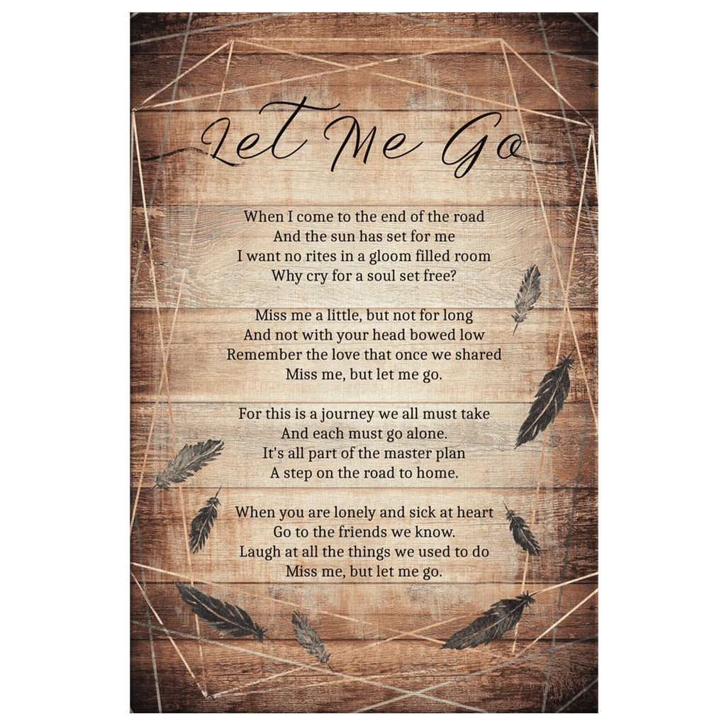 Miss Me, Let Me Go Memorial Rustic Canvas Wall Art – Memorial Gift