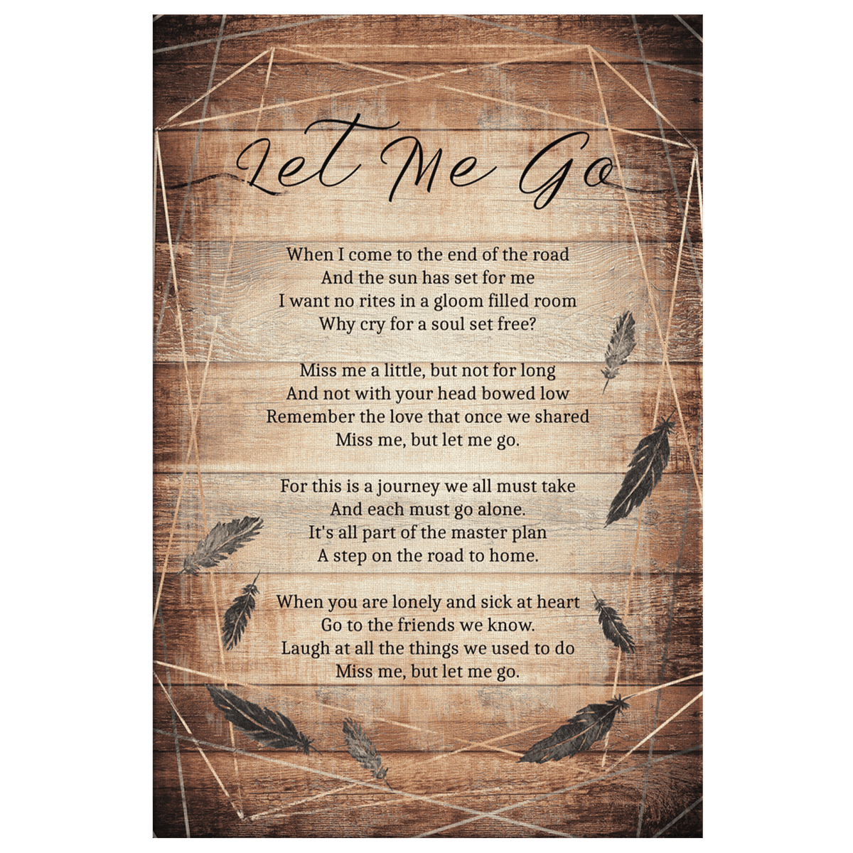 Miss Me, Let Me Go Memorial Rustic Canvas Wall Art – Memorial Gift