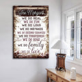 Personalized We Do Real, We Do Family, We Do Love Canvas Wall Art – Family Home Decor