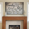 Personalized Family Love Names In Hearts Canvas Wall Art – Family Home Decor