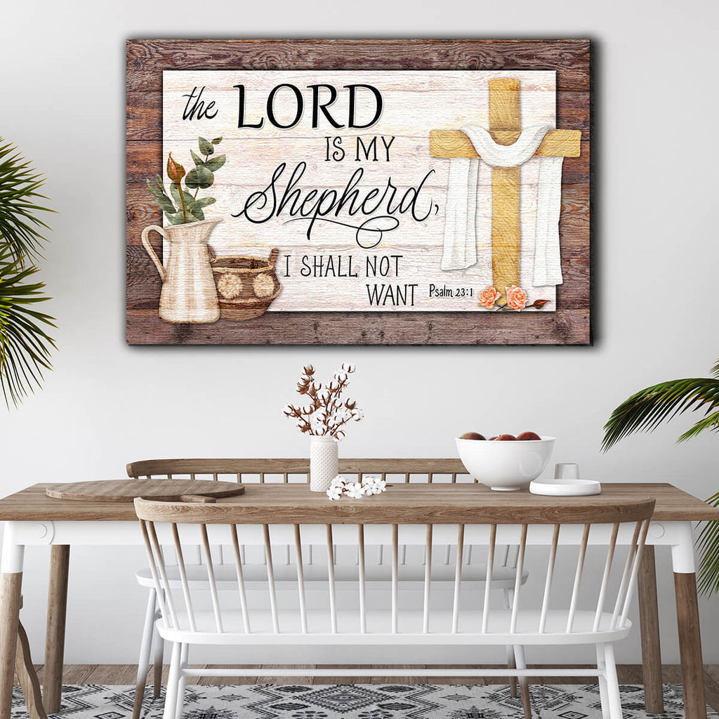 The Lord is My Shepherd, I Shall Not Want Canvas Wall Art – Christian Wall Decor