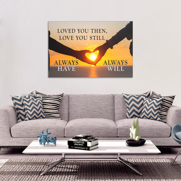 Loved You Always Sunset Canvas Wall Art – Couple Gift