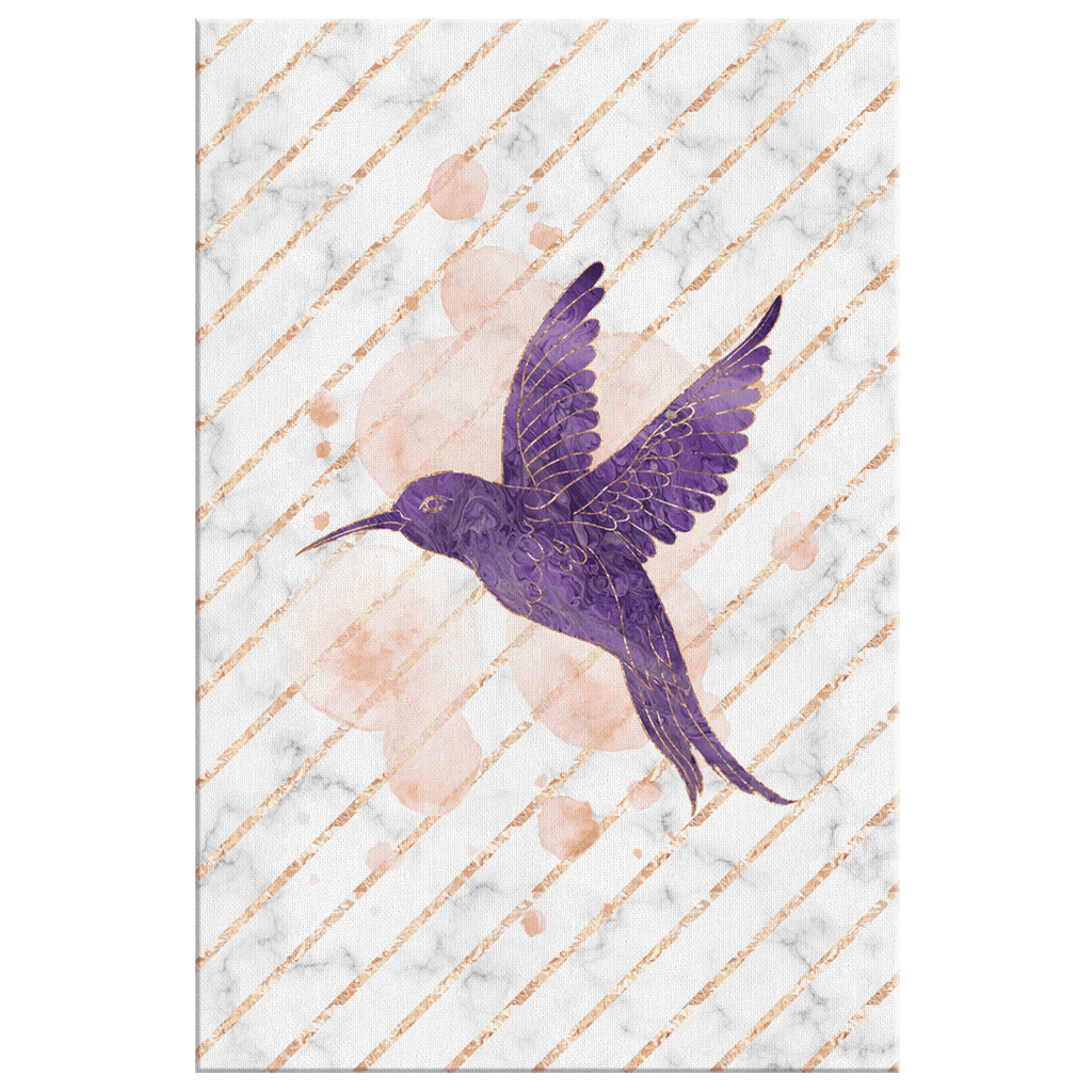 Purple Hummingbird Canvas Wall Art – Bird Wall Art
