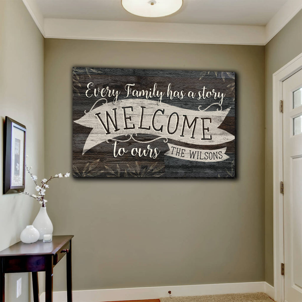 Personalized Welcome to Our Story Canvas Wall Art – Couple Gift