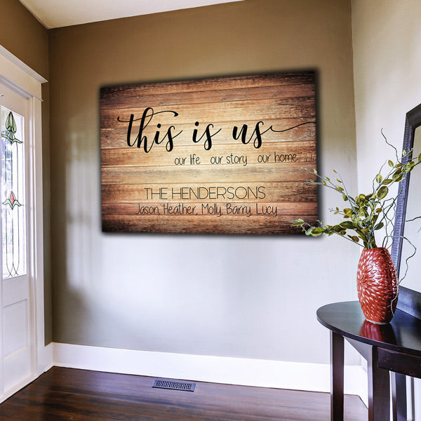 Personalized This Is Us - Our Home Canvas Wall Art – Family Home Decor