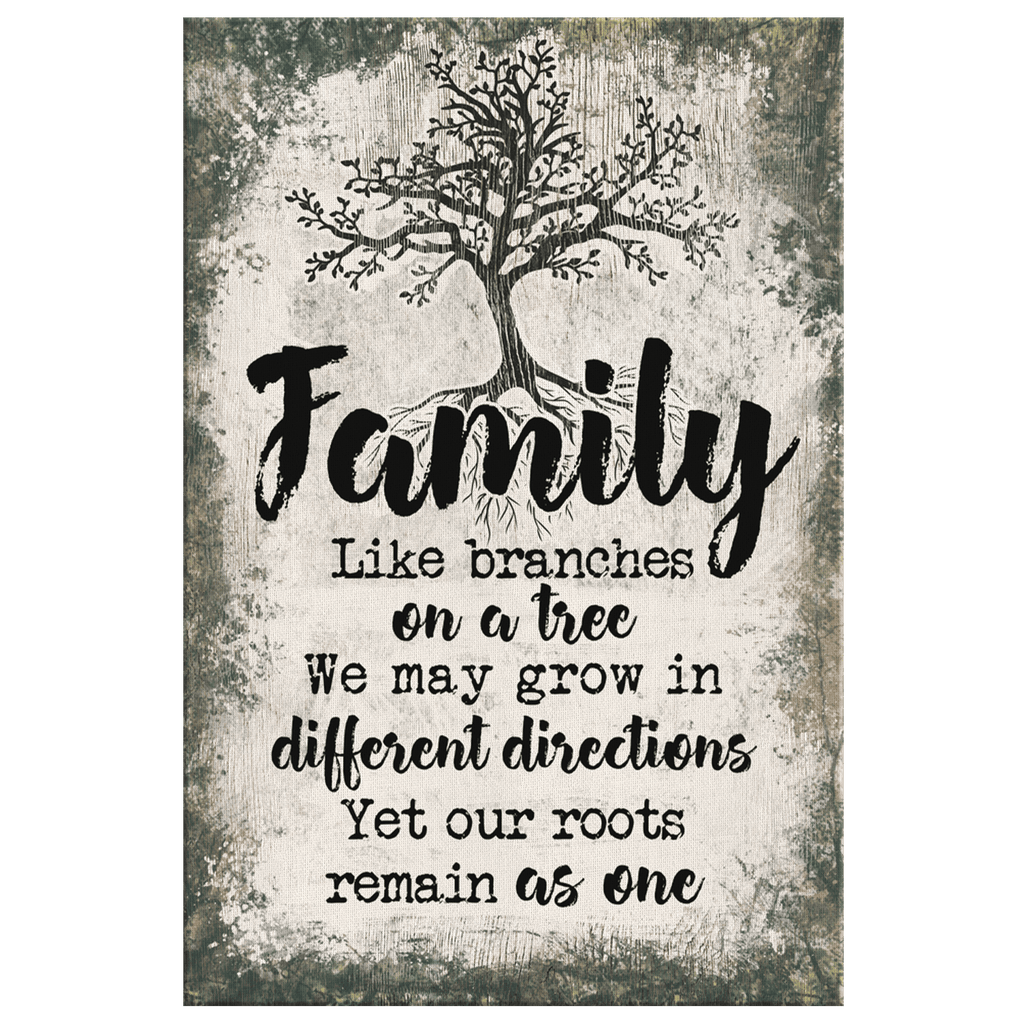 Family - Like Branches On A Tree Rustic Canvas Wall Art – Family Home Decor