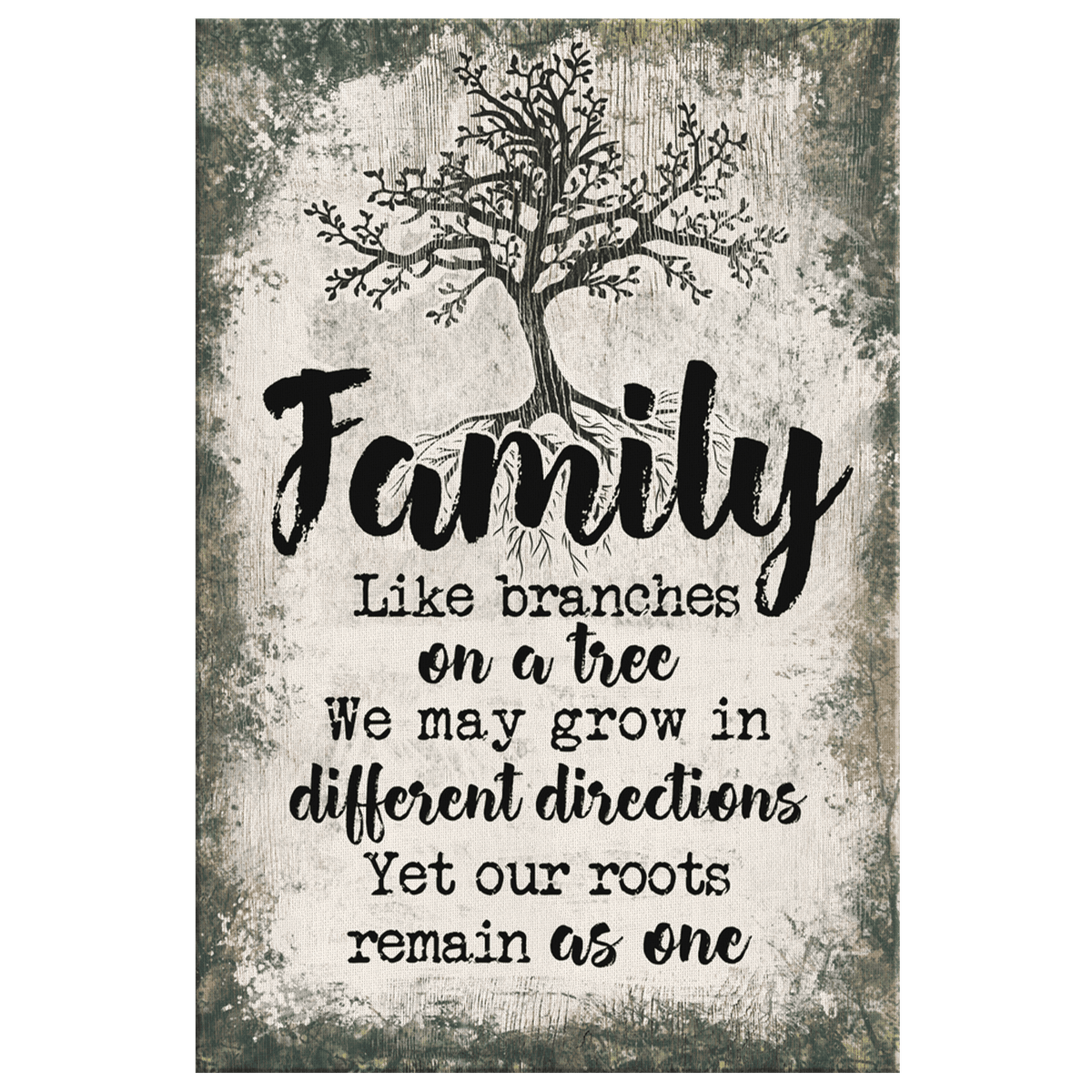 Family - Like Branches On A Tree Rustic Canvas Wall Art – Family Home Decor