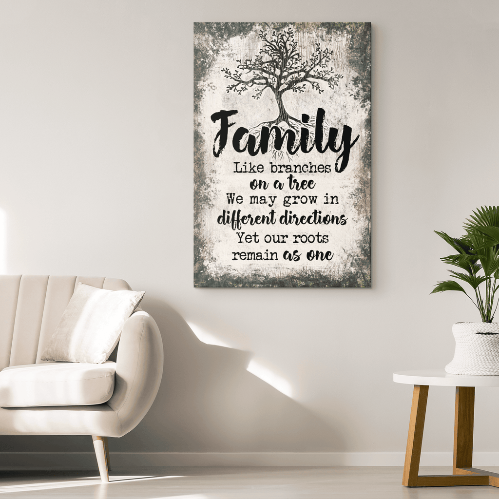 Family - Like Branches On A Tree Rustic Canvas Wall Art – Family Home Decor