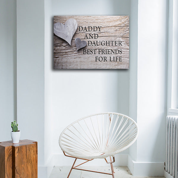 Daddy And Daughter Canvas Wall Art – Gift for Dad
