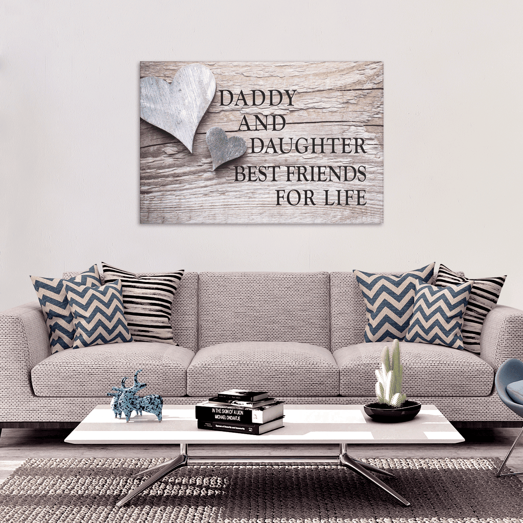 Daddy And Daughter Canvas Wall Art – Gift for Dad
