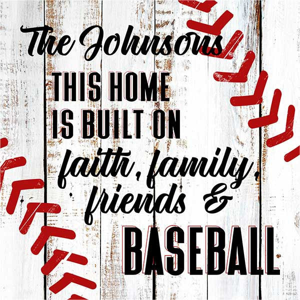 Personalized Family, Friends & Baseball Canvas Wall Art – Sports Wall Decor