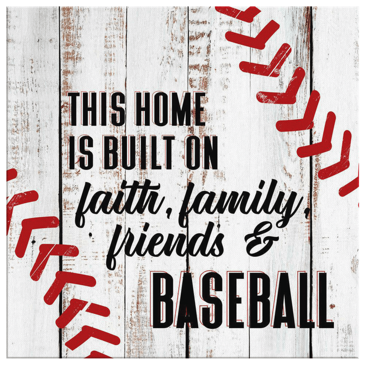 Personalized Family, Friends & Baseball Canvas Wall Art – Sports Wall Decor