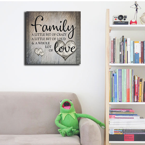 Family Love Square Canvas Wall Art – Family Home Decor