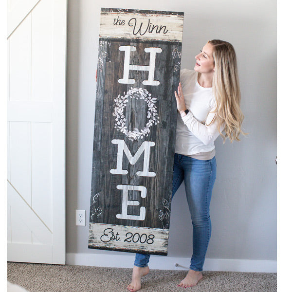 Personalized Family Name Home Panoramic Canvas Wall Art – Family Home Decor