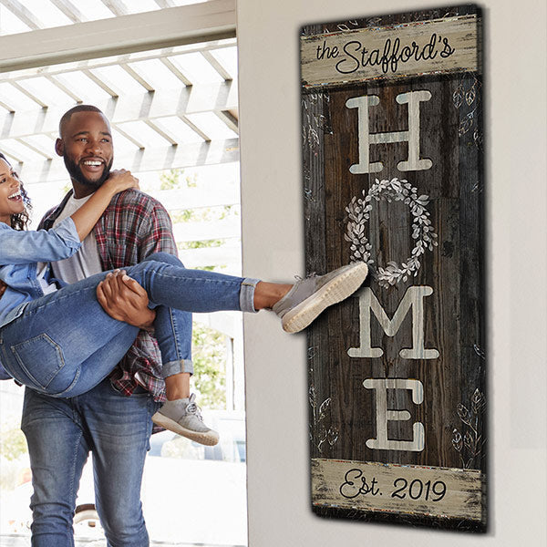 Personalized Family Name Home Panoramic Canvas Wall Art – Family Home Decor