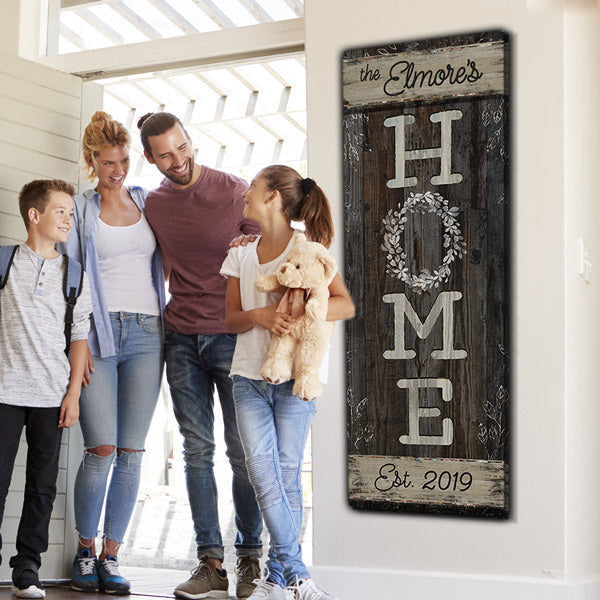 Personalized Family Name Home Panoramic Canvas Wall Art – Family Home Decor