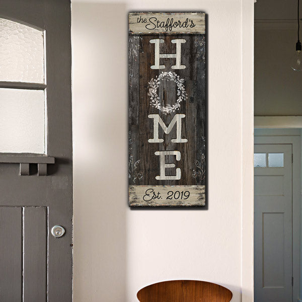 Personalized Family Name Home Panoramic Canvas Wall Art – Family Home Decor