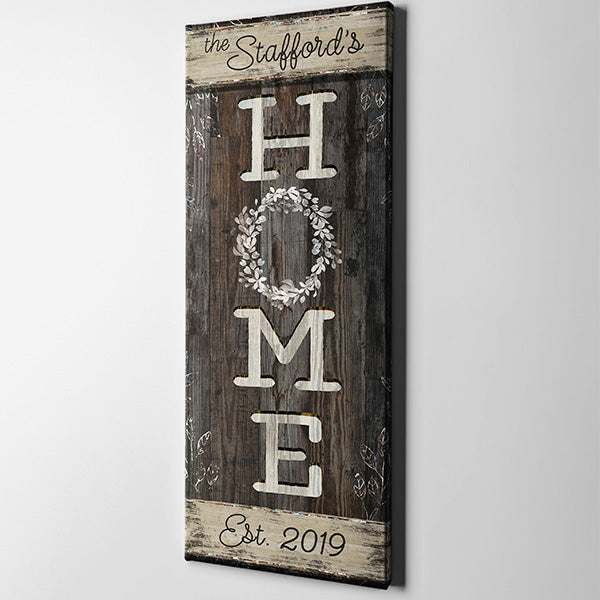 Personalized Family Name Home Panoramic Canvas Wall Art – Family Home Decor