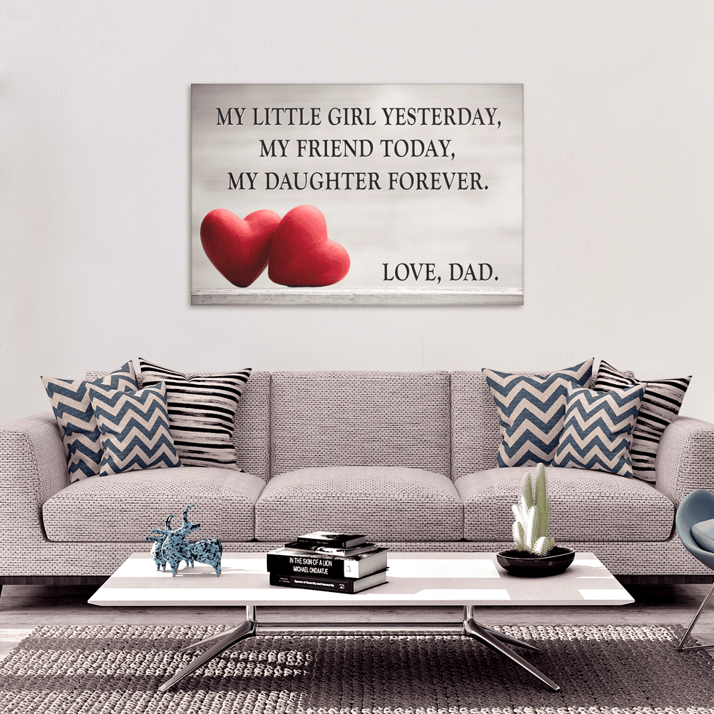 My Daughter Forever - Love, Dad Canvas Wall Art – Gift for Daughter