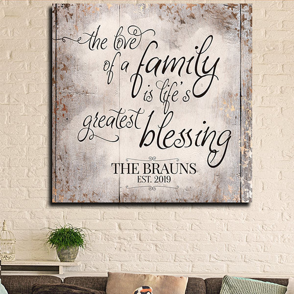 Personalized The Love Of A Family Canvas Wall Art – Family Home Decor