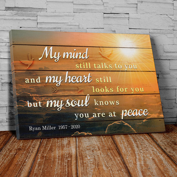 Personalized My Soul Knows You Are At Peace Memorial Canvas Wall Art – Memorial Gift