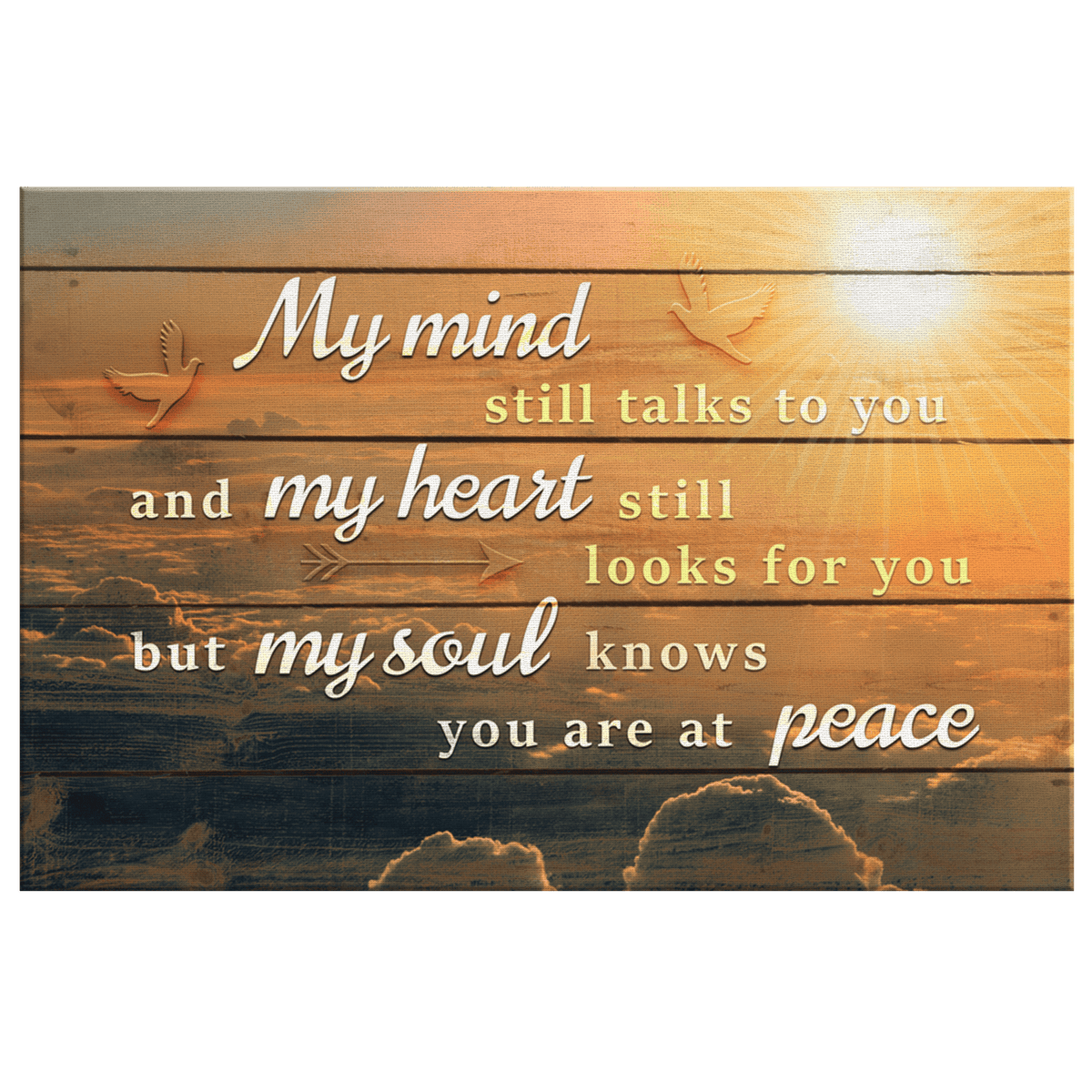 Personalized My Soul Knows You Are At Peace Memorial Canvas Wall Art – Memorial Gift