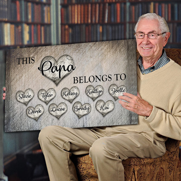 Personalized This Grandma Belongs To Canvas Wall Art – Gift for Grandma