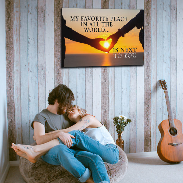 Next To You Sunset Canvas Wall Art – Couple Gift