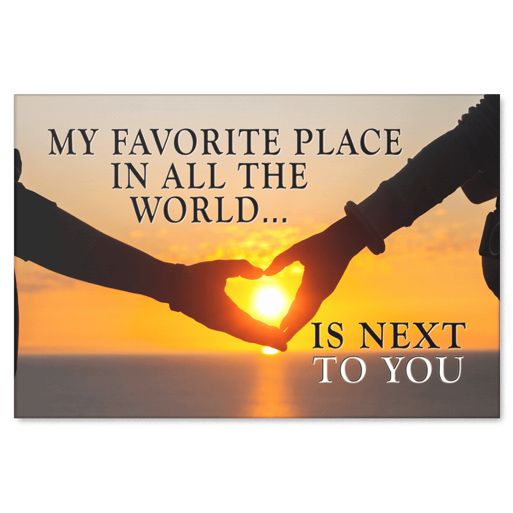 Next To You Sunset Canvas Wall Art – Couple Gift
