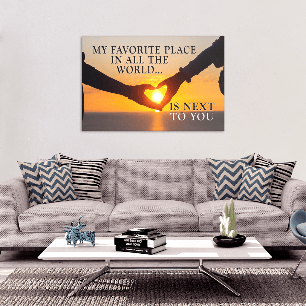 Next To You Sunset Canvas Wall Art – Couple Gift