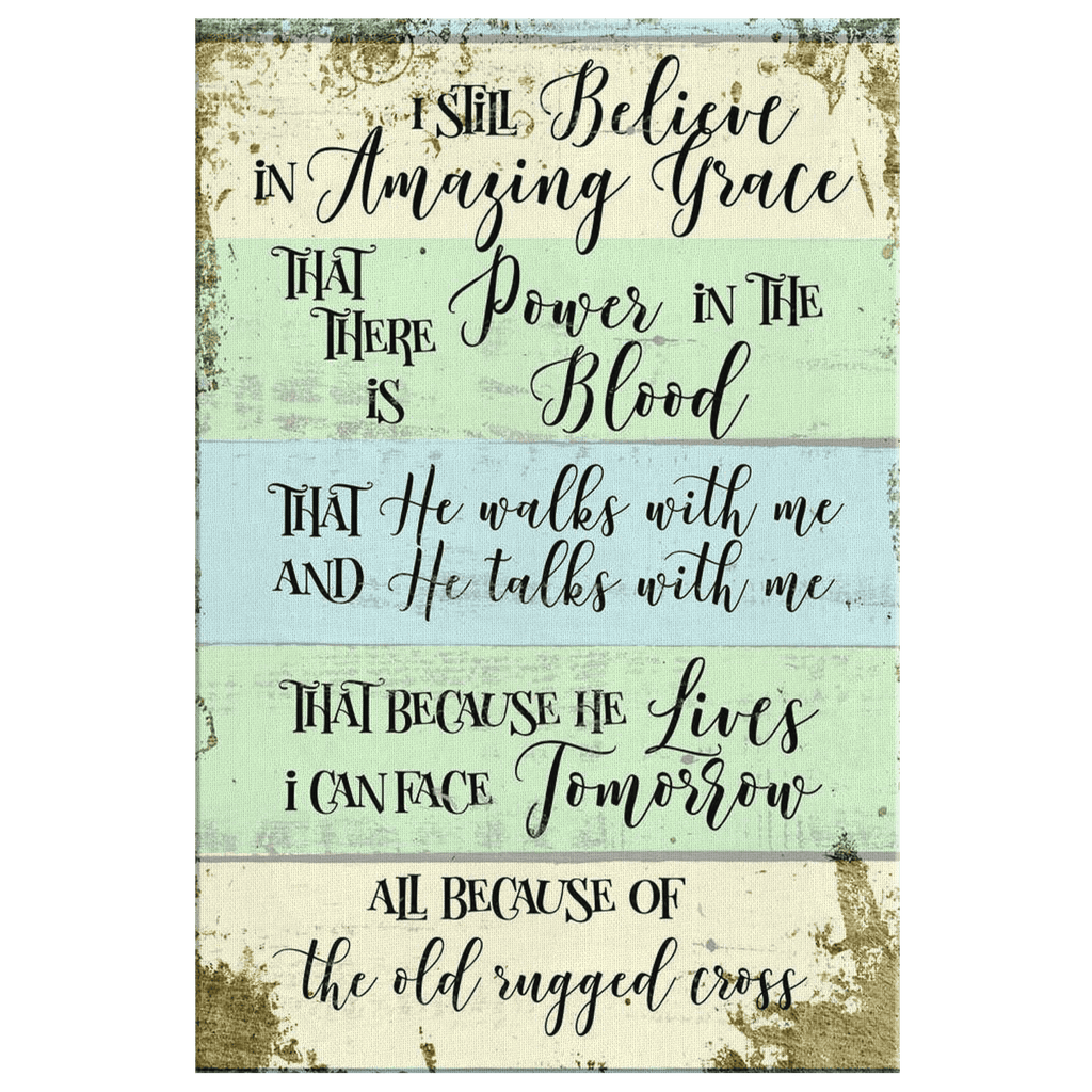 Amazing Grace - Old Rugged Cross Canvas Wall Art – Christian Wall Decor