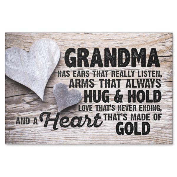 Grandma Has Ears That Really Listen Canvas Wall Art – Gift for Grandma