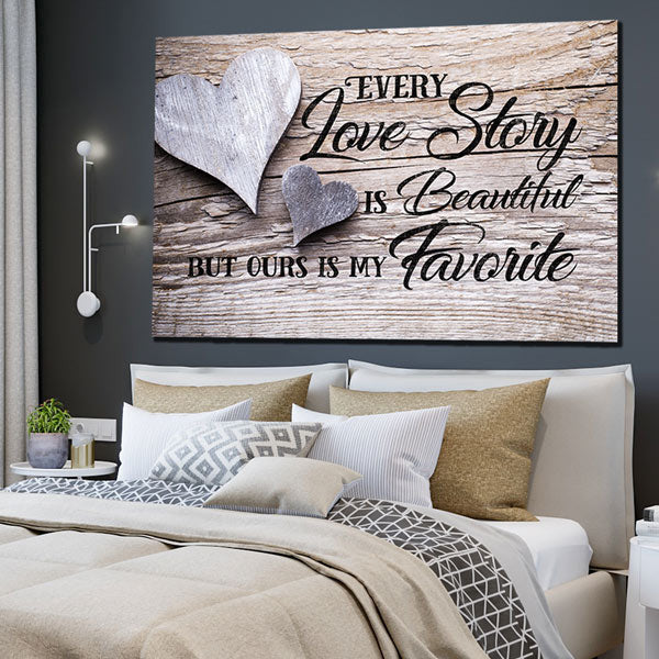 Our Love Story Is My Favorite Canvas Wall Art – Couple Gift