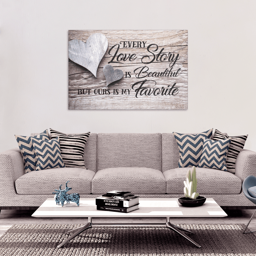 Our Love Story Is My Favorite Canvas Wall Art – Couple Gift