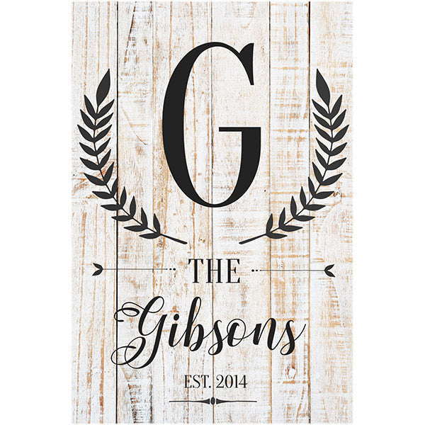 Personalized Family Initial And Name Canvas Wall Art – Family Home Decor