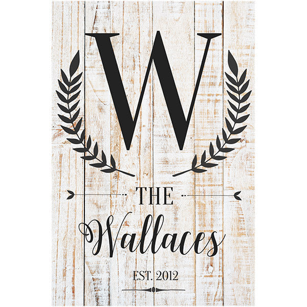 Personalized Family Initial And Name Canvas Wall Art – Family Home Decor