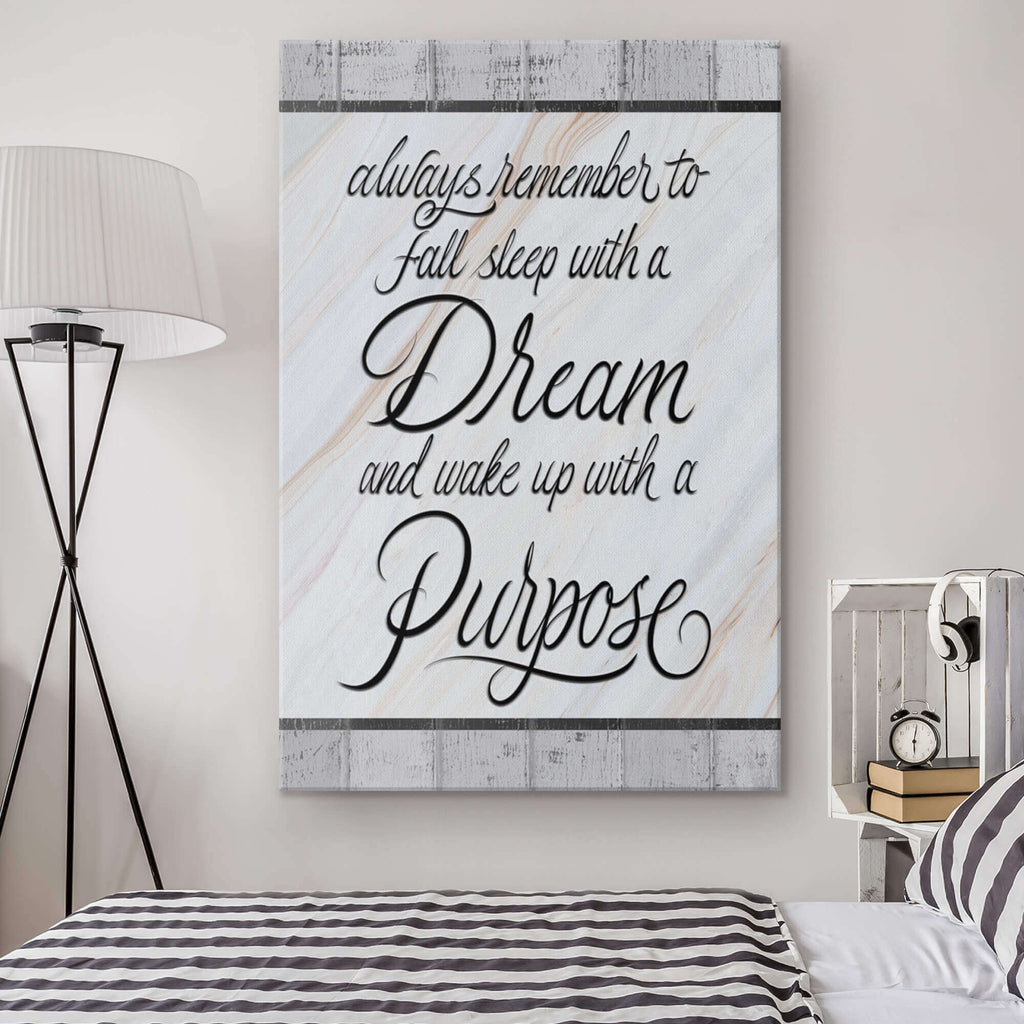 Remember To Dream, Wake Up With Purpose Canvas Wall Art – Motivational Wall Decor