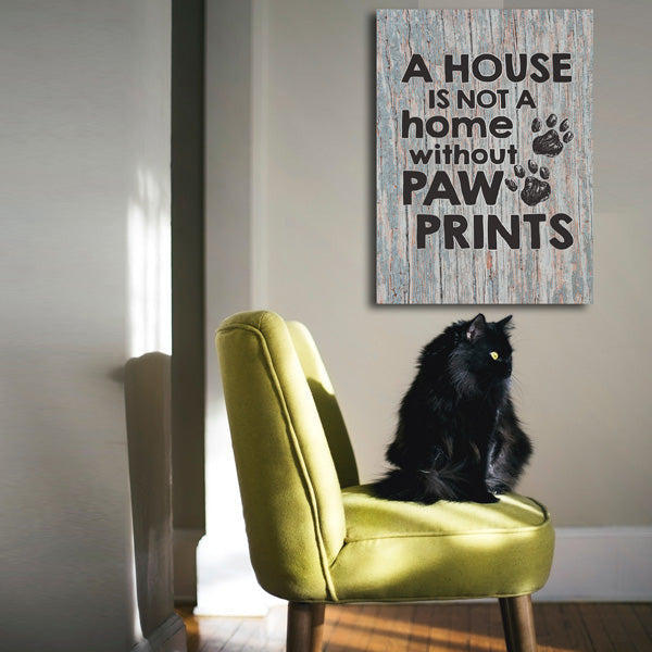 A House Is Not A Home Without Paw Prints Canvas Wall Art – Pet Lover Gift