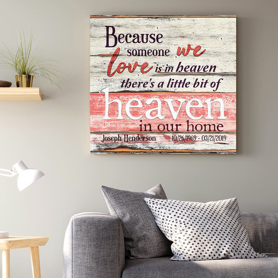 Personalized Someone We Love Is In Heaven Canvas Wall Art – Memorial Gift