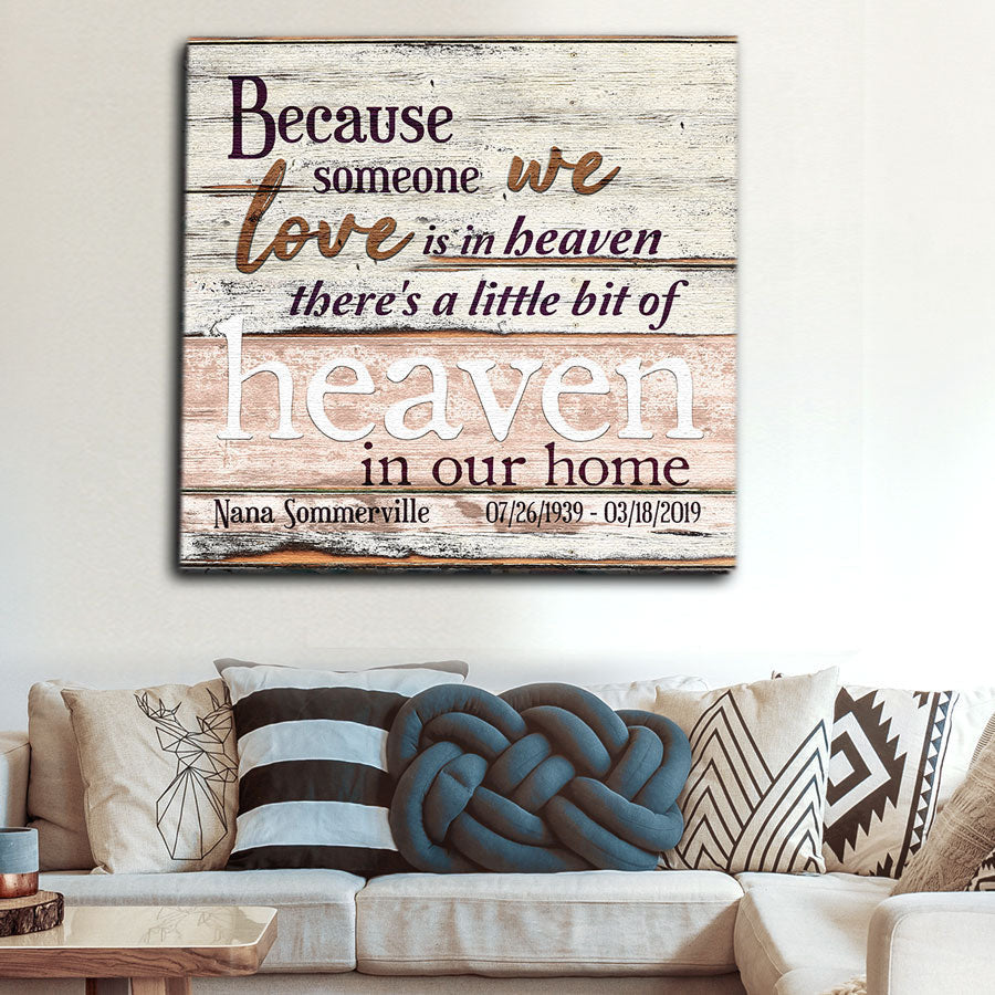 Personalized Someone We Love Is In Heaven Canvas Wall Art – Memorial Gift