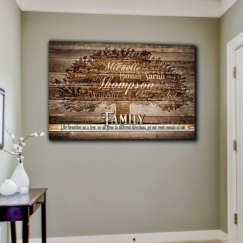 Personalized Family - Like Branches On A Tree Canvas Wall Art – Family Home Decor