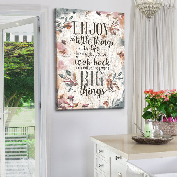 Enjoy The Little Things In Life Canvas Wall Art – Inspirational Wall Decor