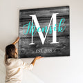 Personalized Family Name Color Choice Canvas Wall Art – Family Home Decor