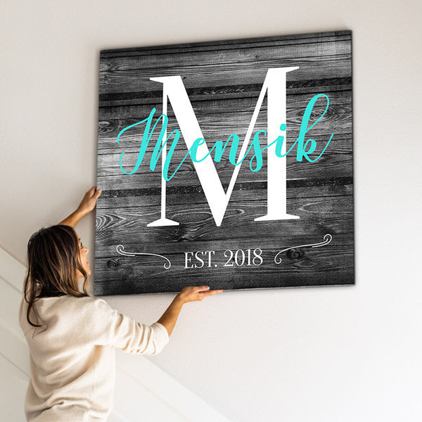 Personalized Family Name Color Choice Canvas Wall Art – Family Home Decor