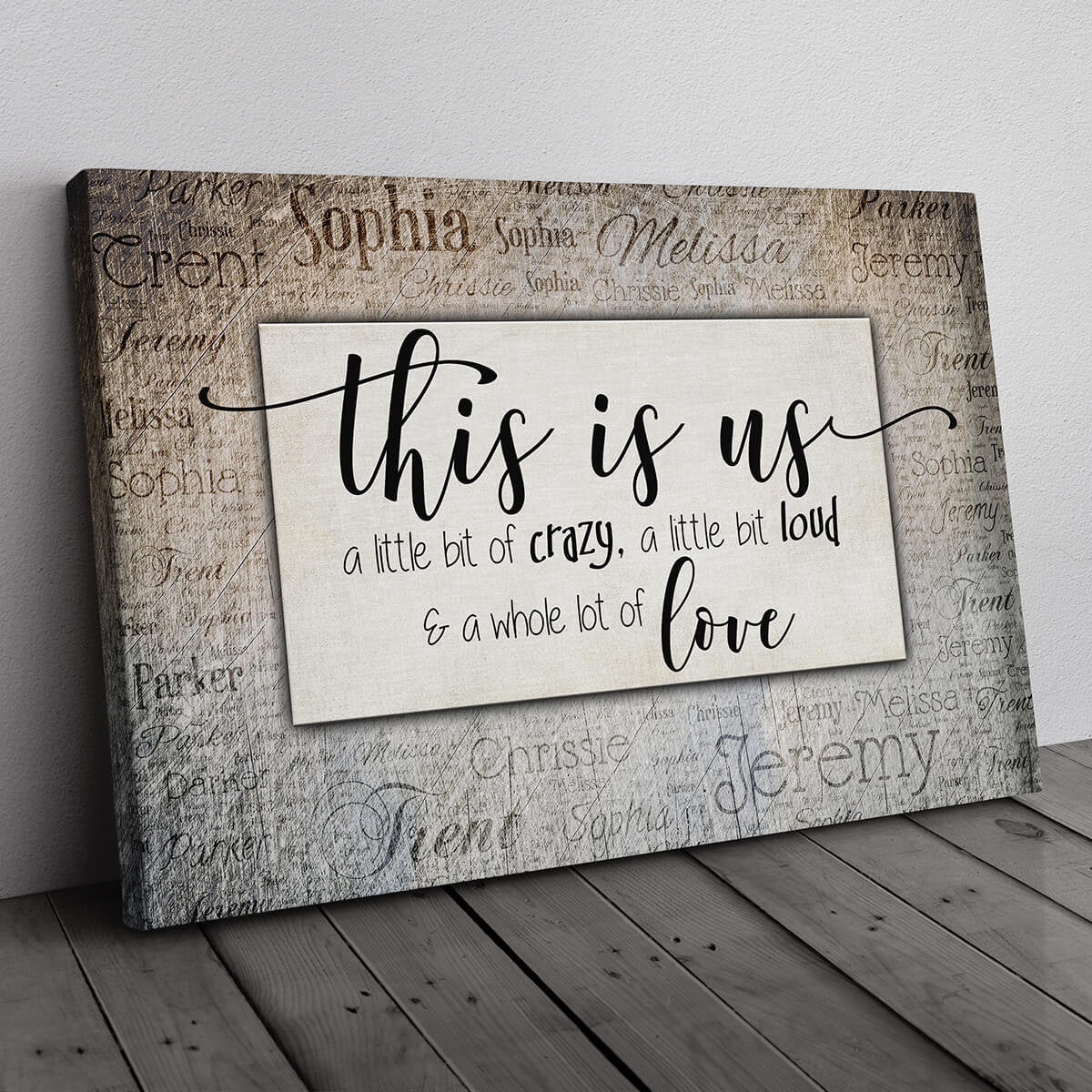 Personalized This Is Us With Names On Background Canvas Wall Art – Family Home Decor