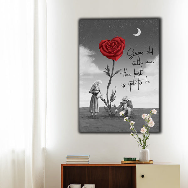 Grow Old With Me, The Best Is Yet To Be Canvas Wall Art – Couple Gift