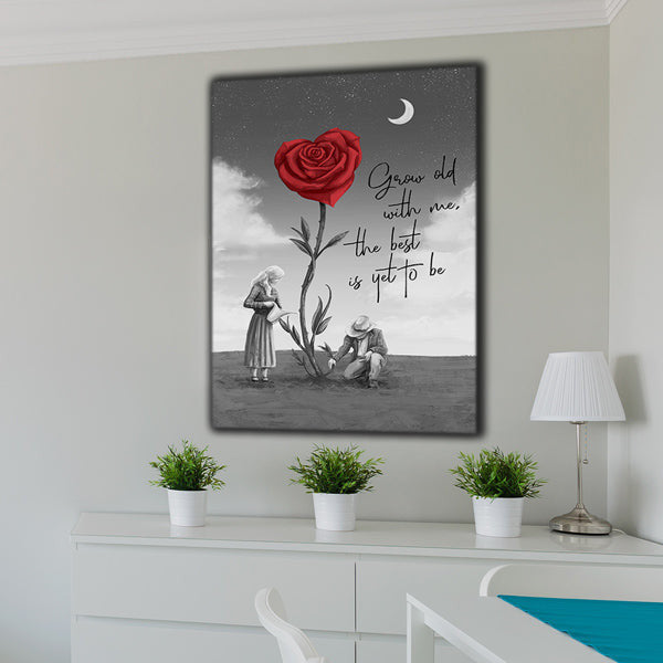 Grow Old With Me, The Best Is Yet To Be Canvas Wall Art – Couple Gift