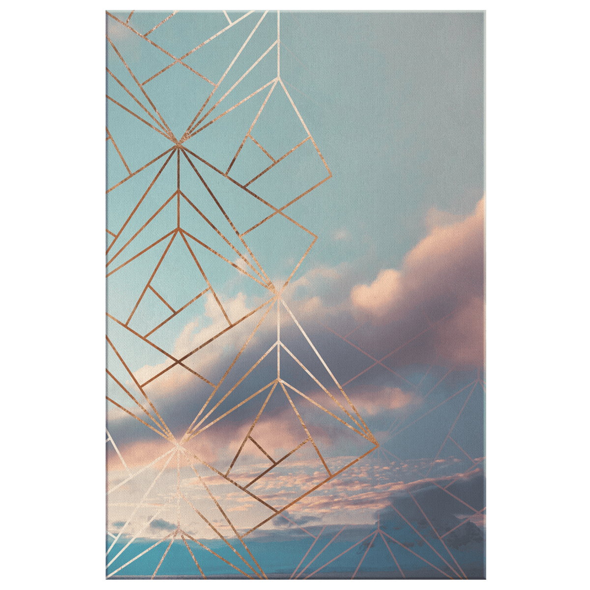 Gold Framed Art Deco Sky Canvas Wall Art – Art Deco Living Room Decor