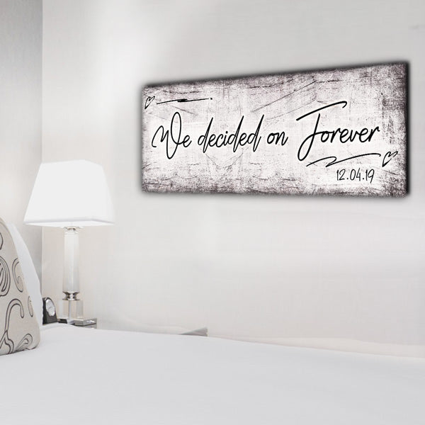 Personalized We Decided On Forever Panoramic Canvas Wall Art – Couple Gift